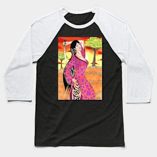 Samurai Tattoo Girl Baseball T-Shirt